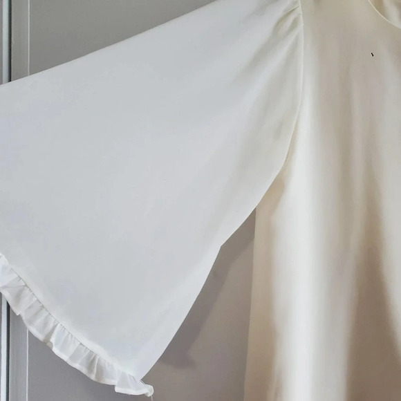 1. state cream blouse with pretty sheer sleeves size small - Picture 2 of 8